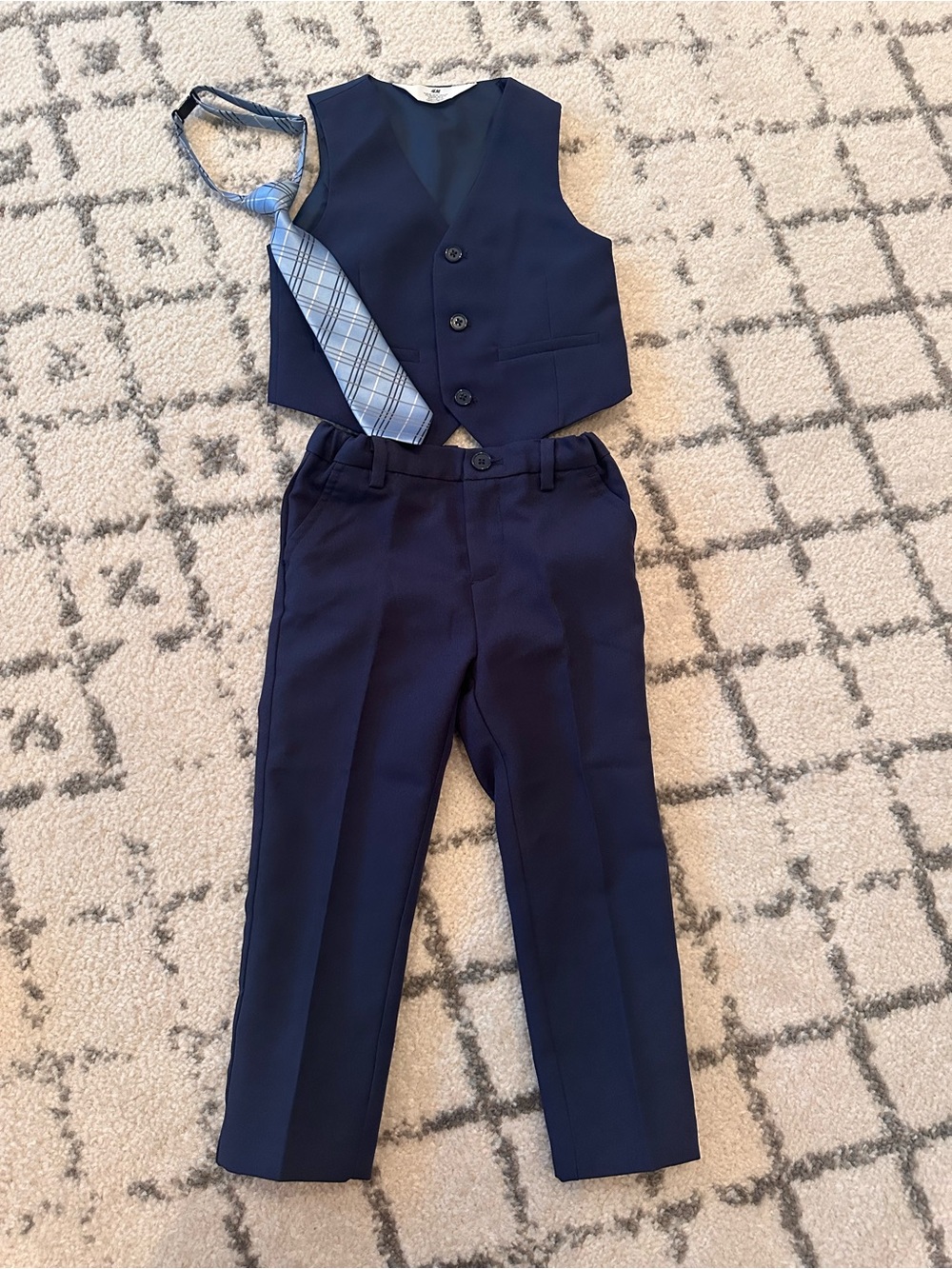 H&M Slim Fit Navy Boys Vest Set